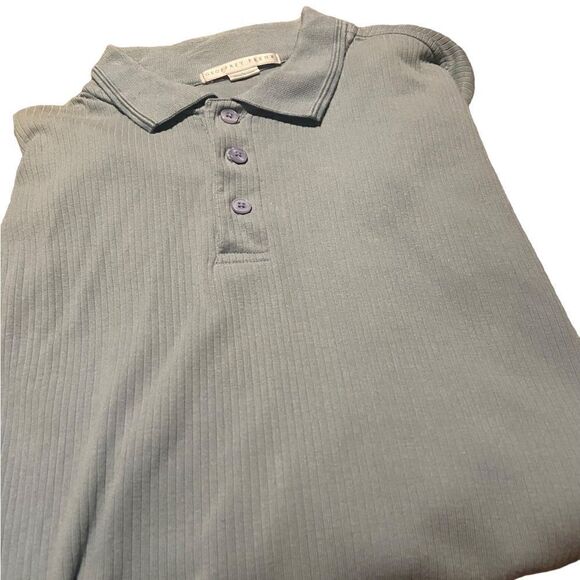 Geoffrey Beene size large ribbed short sleeved collared shirt - Picture 1 of 2